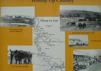 May picture of the Whoop Up Trail Historical Sign in Fort Benton. Image is from the Shelby Montana Picture Tour.