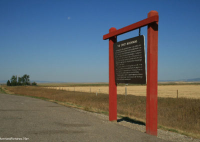 September picture of Crazy Mountains Historical Sign on Highway 12 near Two Dot. Image is from the Two Dot Montana Picture Tour.