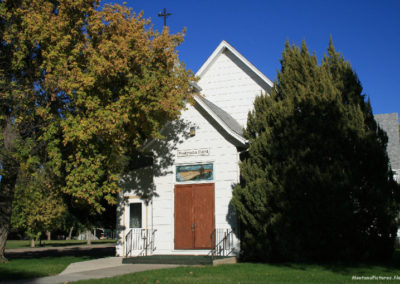 September picture of the Community Presbyterian Church on Division Street. Image is from the Hysham Montana Picture Tour.