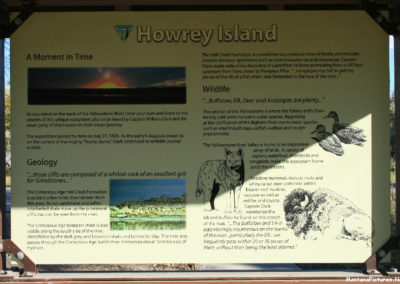 September picture of the Howrey Island Information Sign located East of Hysham Montana. Image is from the Hysham Montana Picture Tour.