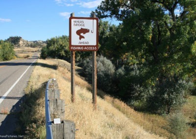 September picture of the Myers Bridge Fishing Access on State Highway 311. Image is from the Hysham Montana Picture Tour.