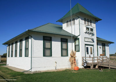 September picture of the Rancher Schoolhouse South of Hysham Montana. Image is from the Hysham Montana Picture Tour.