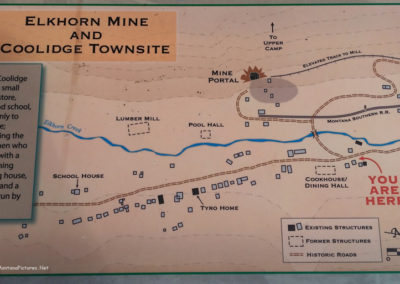 June picture of a map of Coolidge, Montana. Image is from the Coolidge, Montana Ghost Town Picture Tour.