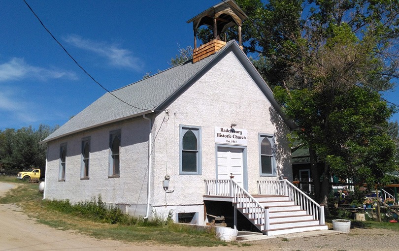 July picture of the Radersburg Church. Image is from the Radersburg Montana Picture Tour.