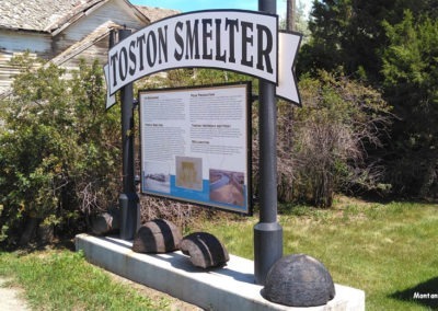 July picture of Toston Smelter Historical Marker . Image is from the Toston Montana Picture Tour.