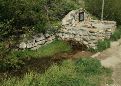 June picture of the Highway 1 fountain between Georgetown Lake and Anaconda. Image is from the Anaconda Montana Picture Tour.