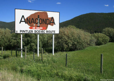 June picture of Anaconda Tour sign near the Big Hole River. Image is from the Anaconda Montana Picture Tour.