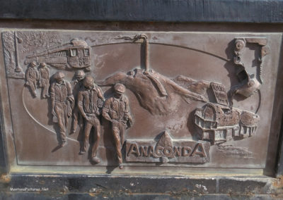 July picture of Bronze plaque at the Hearst Library in Anaconda. Image is from the Anaconda Montana Picture Tour.