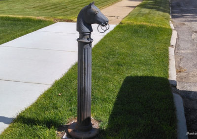 July picture of antique horse hitching post in Anaconda Montana. Image is from the Anaconda Montana Picture Tour.