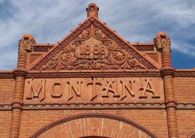 July picture of the Montana Building entrance in Anaconda Montana. Image is from the Anaconda Montana Picture Tour.