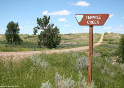 June picture of the Ten Mile Creek sign south of Terry Montana. Image is from the Tongue River Picture Tour.