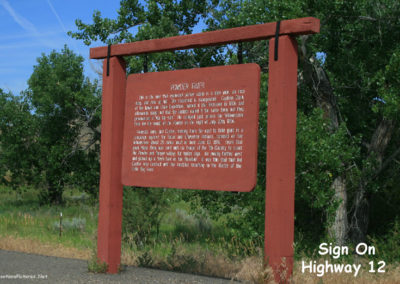 June picture of the Powder River Historical Marker on Highway 12 west of Plevna, Montana. Image is from the Powder River Picture Tour.