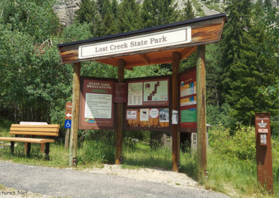 Early July picture of the Lost Creek State Park kiosk. Image is from the Anaconda Montana Picture Tour.