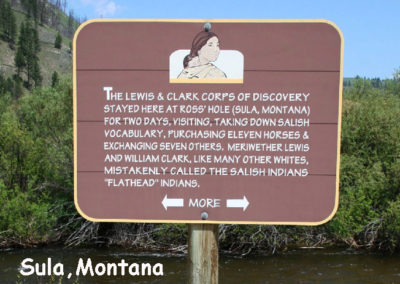 June picture of the Lewis & Clark Historical Marker near Sula, Montana. Image is from the Sula, Montana Picture Tour.