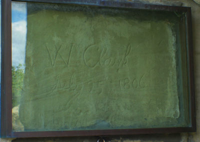 June picture of William Clark’s signature at Pompey’s Pillar. Image is from the Pompey’s Pillar Picture Tour.