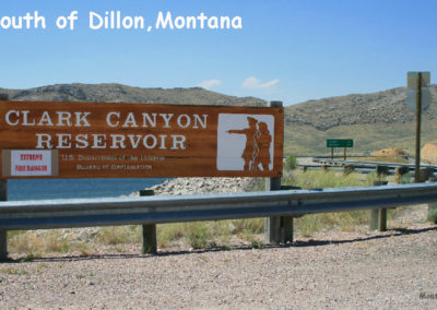 July picture of the entrance to the Clark Canyon Reservoir. Image is from the Clark Canyon Reservoir Picture Tour.
