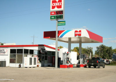 September picture of the Cenex-Farmers Union Oil Gas Station on 2nd Avenue. Image is from the Custer, Montana Picture Tour.