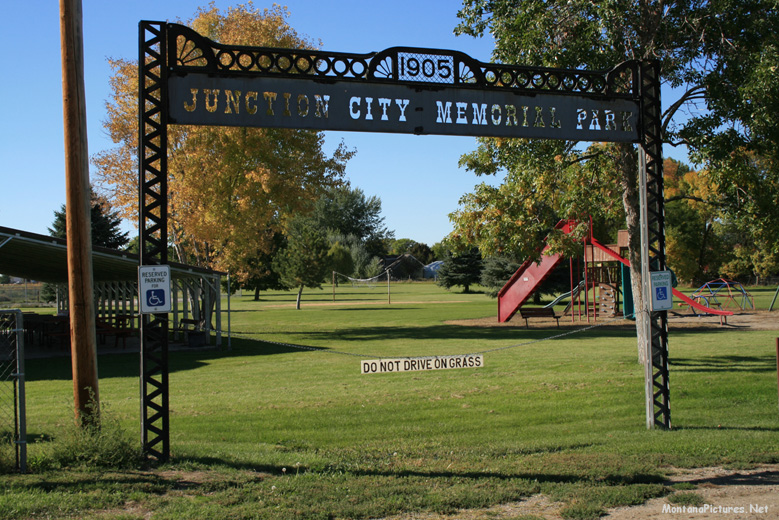 September picture of the Junction City Memorial Park on 8th Street. Image is from the Custer, Montana Picture Tour.