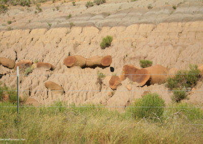 June picture of sedimentary rock formation near Powderville, Montana. Image is from the Powder River Picture Tour.