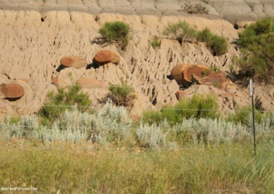 June picture of unusual sedimentary rock formation near Powderville, Montana. Image is from the Powder River Picture Tour.