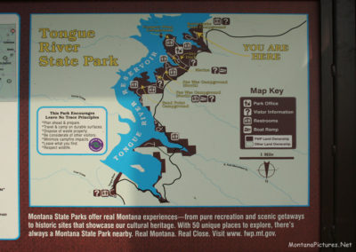 June picture of the Tongue River State Park Campground Map. Image is from the Powder River and Tongue River, Montana Picture Tour.