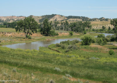 July picture of the Tongue River between Miles City and Ashland, Montana. Image is from the Powder River and Tongue River, Montana Picture Tour.