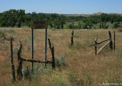 July picture of the Rosebud County sign on Highway 59 near Ashland. Image is from the Powder River and Tongue River, Montana Picture Tour.