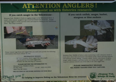 September picture of the Fishing Regulations Sign at the Captain Clark Fishing Access. Image is from the Custer, Montana Picture Tour.