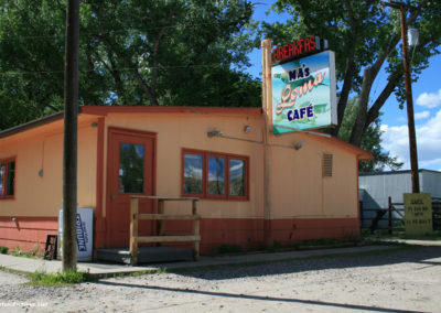 June picture of Ma's Loma Cafe at 203 US Hwy 87. Image is from the Loma, Montana Picture Tour.