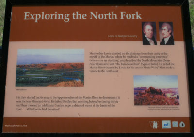 Close-up picture of the Historical Marker sign on Highway 87 NE of Loma, Montana. Image is from the Loma, Montana Picture Tour.