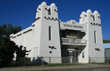 September picture of the Art Deco style Yucca Theater in Hysham Montana. Image is from the Hysham Montana Picture Tour.