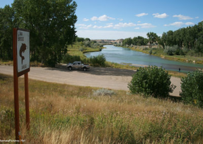 September picture of the Loma Fishing Access Marias River from Highway 87. Image is from the Loma, Montana Picture Tour.