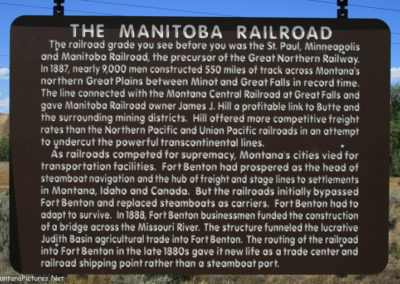 September picture of the Manitoba RR Historical Marker near Loma, Montana. Image is from the Loma, Montana Picture Tour.