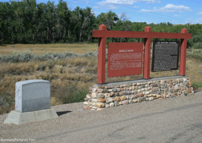 September picture of the Historical Markers on Highway 87 near Loma, Montana. Image is from the Loma, Montana Picture Tour.