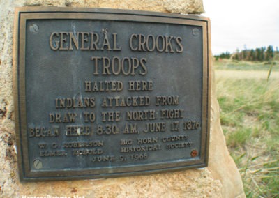 June close-up of The Rosebud Battlefield General Crooks Marker. Image is from the Lame Deer, Montana Picture Tour.