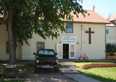 June picture of the Morning Star Baptist Church in Lame Deer, Montana. Image is from the Lame Deer, Montana Picture Tour.