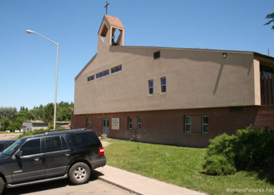 June picture of the Blessed Sacrament Catholic Church in Lame Deer, Montana. Image is from the Lame Deer, Montana Picture Tour.