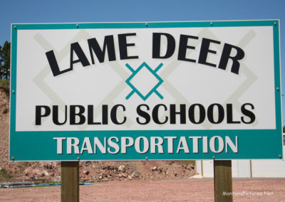 June picture of the Lame Deer Public School Transportation sign. Image is from the Lame Deer, Montana Picture Tour.
