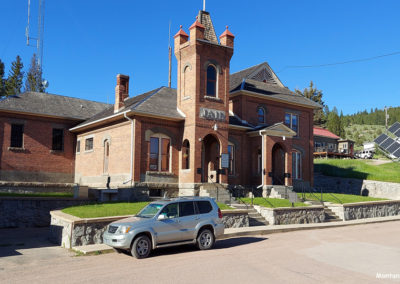 June picture of the old Granite County Jail in Philipsburg, Montana. Image is from the Philipsburg, Montana Picture Tour.