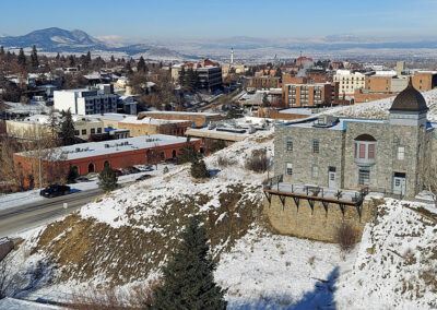November 2022 picture of the downtown Helena from 500 feet. Image is from the Helena, Montana Winter Picture Tour.