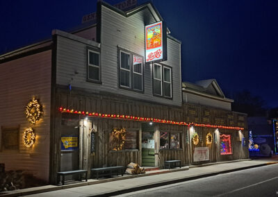 December view of the Allen Store Christmas Lights on Main Street in downtown Augusta, Montana.