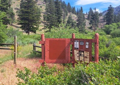 Photo of the sign at the Hunters Gulch trailhead into the Gates Of The Mountains Wilderness