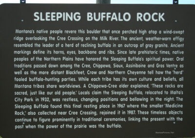 June picture of the Sleeping Buffalo Historical Marker on Highway 2 east of Malta, Montana