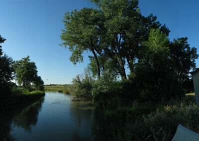 The Milk River Canal on the west side of Malta, Montana