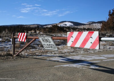 November picture of the Elkhorn Wildlife Management Area gate near Radersburg, Montana