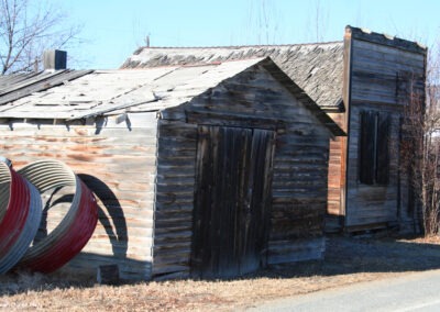 January picture of antique mercantile buildings in Radersburg, Montana