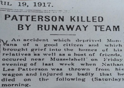 Picture of a newspaper clipping found in the Radersburg Cemetery Visitor Center outside Radersburg, Montana