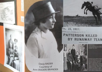 July picture of more historical photographs at the Radersburg Cemetery visitor center near Radersburg, Montana