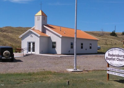 July picture of the Radersburg Baptist church in Radersburg, Montana