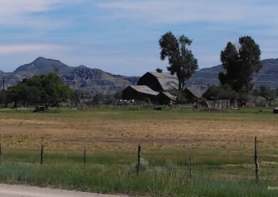 July picture of an historic wooden barn in Radersburg, Montana
